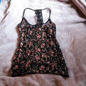 Sheer Floral Tank Top